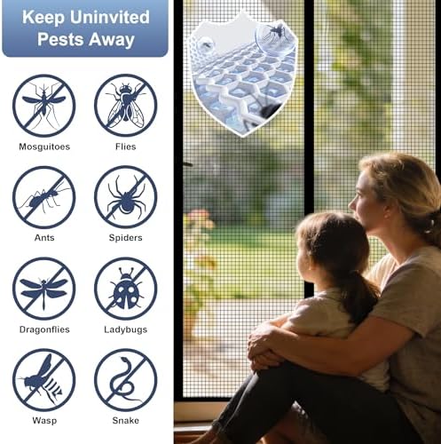 METAONLY Fiberglass Magnetic Screen Door Mesh, Works for Patio, Sliding Door, Keeps Bug Mosquito Out, Fresh Air Flow, Fits 36" x 82" Door - Curtain Size 38" x 83", Black - Image 5