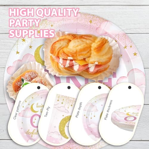 96Pcs Over the Moon 1st Birthday Baby Shower Supplies, Serves 24 - Image 6