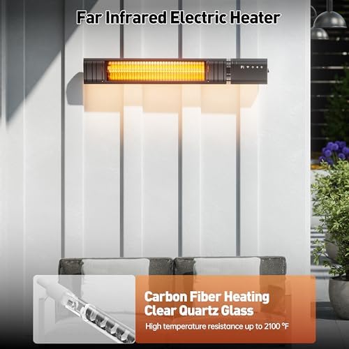Sundate 1500W Infrared Patio Heater, WiFi App, 9 Heat Levels, 24H Timer - Image 5
