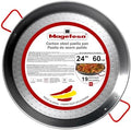 Magefesa 24" Carbon Steel Paella Pan – 60 cm - 19 Servings, Durable & Lightweight with Dimpled Surface, Ideal for Outdoor Cooking & Traditional Valencian Paella by Magefesa