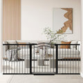 Fairy Baby 76.4"-81.8" Extra Wide Baby Gate for Stairs Doorways, Pressure Mount Pet Gate Auto Close Safety Child Gate, Long Large Dog Gate Indoor for House, 77 78 79 80 81 Inches Wide, Black by FairyBaby