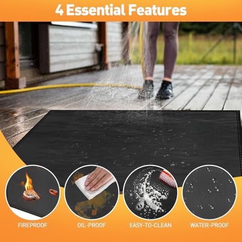 kanhiro Grill Mats for Outdoor Grill 59x39 Inch Fireproof Double-Sided Grill Matt and Deck Protector, Oil-Proof Waterproof BBQ, Grill Pad for Patio, Floor, Lawn Protection - Image 5