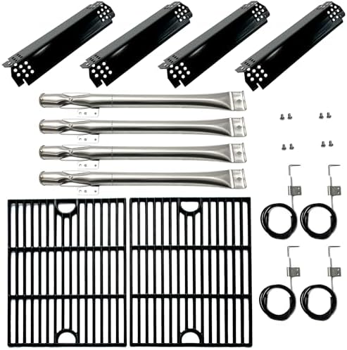 Kit DG281 4PK Replacement for Home Depot Nexgrill 720-0830H, 5 Burner 720-0888 720-0888N 720-0888S Gas Grill, 4pk Grill Burner, Heat Plate, igniters, Cooking Grates Parts 13.25 x 17" each by DirectStore