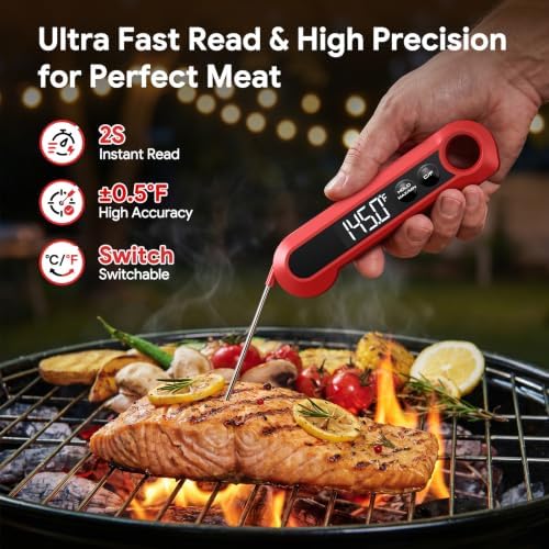 Meat Thermometer Digital,1-2S Instant Read Thermometer for Cooking, Grill - Image 2