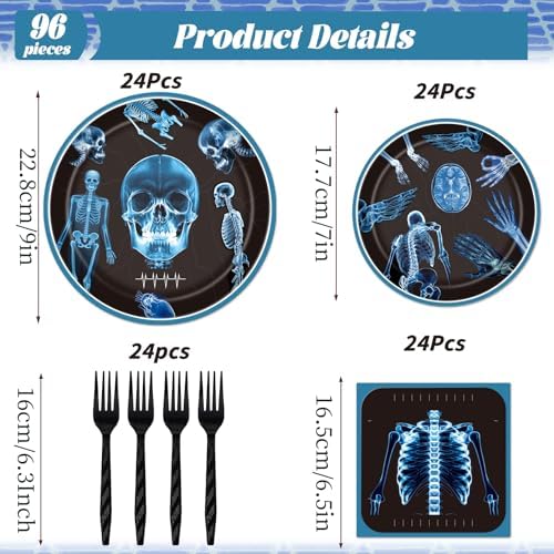 Radiology X Ray Party Tableware Decorations Plates Napkins 96PCS - Image 2