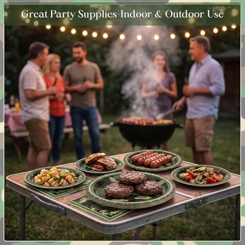 100 Pcs Disposable Camouflage Party Tableware Set for 25 Guests - Image 5