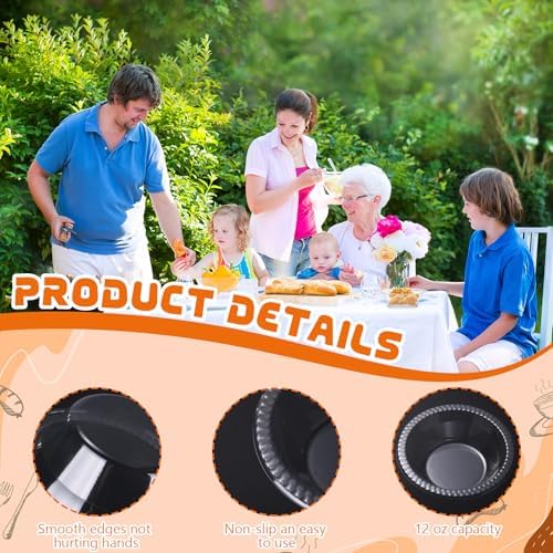 30 Pack 12 oz Clear Disposable Plastic Bowls Dessert, Ice Cream, Salad, Soup Serving Cups for Party, Picnic, Food Snacks (Clear) - Image 3