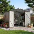 Devoko 8x6 FT Outdoor Storage Shed with Floor Frame, Brown by DEVOKO