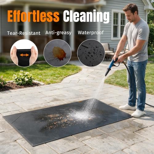 SHINESTAR 48×30 Inches Under Grill Mats for Outdoor Grill Deck Protection - Image 6