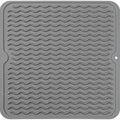 MicoYang Silicone Dish Drying Mat for Multiple Usage,Easy clean,Eco-friendly,Heat-resistant Silicone Mat for Kitchen Counter or Sink,Refrigerator or Drawer liner Grey M 12 inches x 12 inches by MicoYang