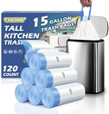 15 Gallon Trash Compactor Bags with Drawstring, 1.7 Mil, 120 Count by TFORING%C2%AE