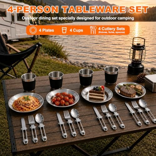 30-Piece Camping Cookware Set with 1.6L Kettle for 4 People - Image 6
