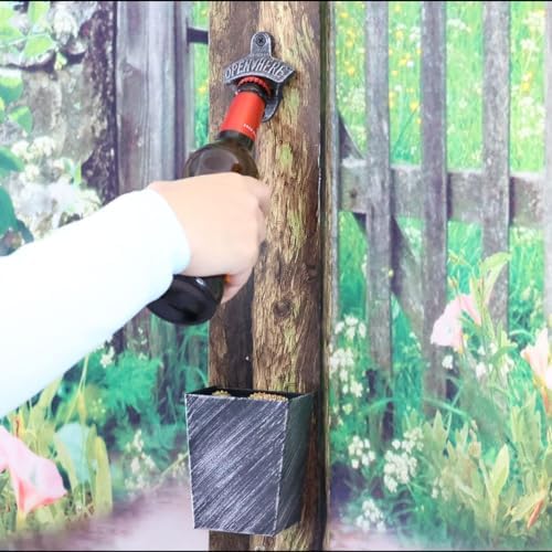 Rustproof Beer Bottle Cap Catcher Wall Mounted with Drain Opening - Image 3