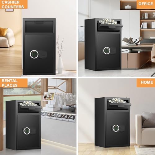 2.7 Cubic Drop Slot Safes for Money Jewelry, Drop Safe for Business with Combination Lock and Key, Mute Function,Depository Safe for Money Jewelry Home Business Office - Image 7