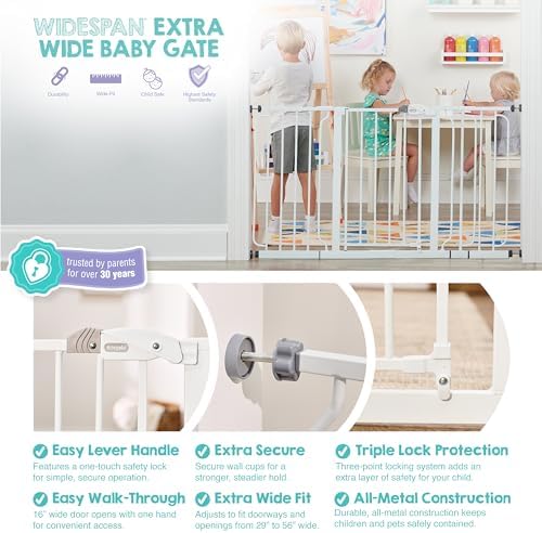Regalo Safety 29"-56" Extra Wide Baby Gate, Bottom of Stairs & Doorways - Image 3