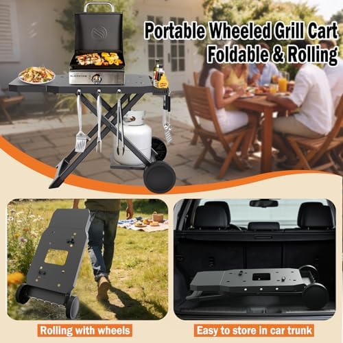 Grill Stand for Blackstone 17" & 22" Table Top Griddles Portable Grill Cart - Image 6