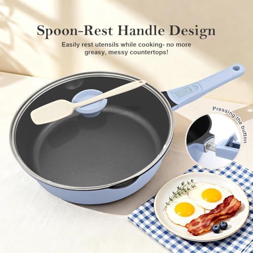 8 Inch Small Frying Pan Skillet with Lid, Nonstick Mini Saute Pan - Image 4