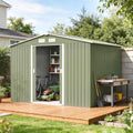 Outsunny 9' x 6' Outdoor Storage Shed Garden Tool Metal Shed Green by Outsunny