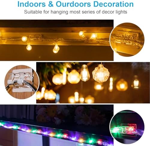 100 PCS Outdoor Light Clips, Heavy Duty Hooks for Outdoor String Lights - Image 5