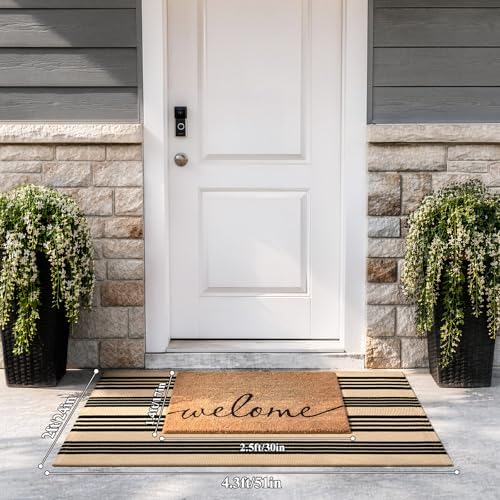 Striped Fall Door Mat 24"x51" Outdoor Rug Cotton Washable Fall Decor - Image 6