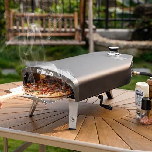 Mimiuo Manual-Rotate Gas Pizza Oven Outdoor – 60 Sec Bake, w/Stone & Peel - Image 5