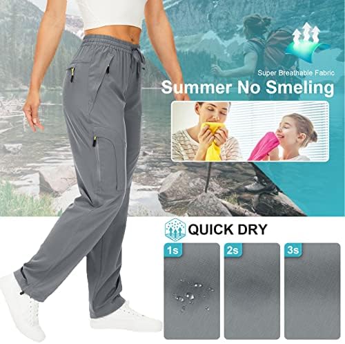 Toomett Women‘s Hiking Cargo Pants UPF 50 Quick Dry with Zipper Pockets - Image 3
