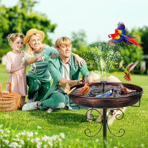 Daoeny 35In Metal Bird Bath for Outside, Vintage Freestanding Birdbaths & Birdfeeder, Bird Baths Feeder Bowl for Outdoors Garden Patio Yard Lawn Decor, Upgraded 5-Pronged Base (Antique Bronze) - Image 6