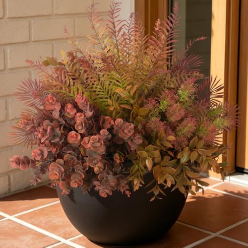 Hrobek 8 Bundles Fall Outdoor Faux Fake Plants UV Resistant - Image 2