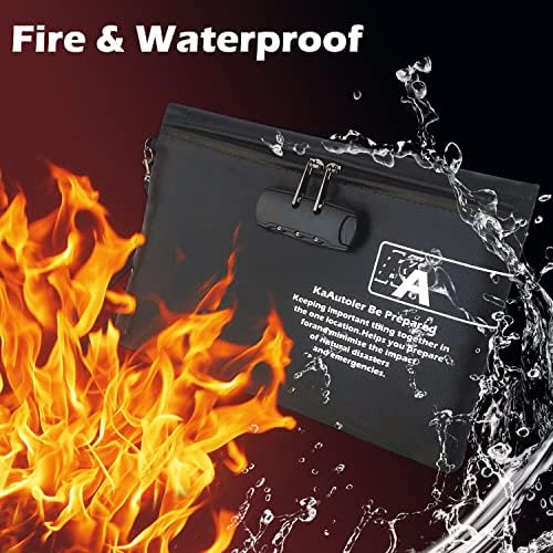 Fireproof Money Bag with Lock KaAutoler Fireproof and Waterproof Cash Bag with Zipper Closure Fireproof Money Pouch Locking Accessories Pouch for Cash (11"*7.5") - Image 2