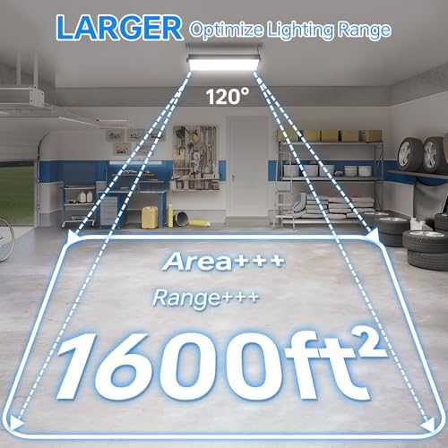 YQNLIFA 150W LED Shop Light, 18000LM 6000K Waterproof Garage Lights, 2 Pack - Image 3