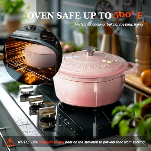 Overmont Enameled Cast Iron Dutch Oven - 7QT Pot with Lid Cookbook - Image 6