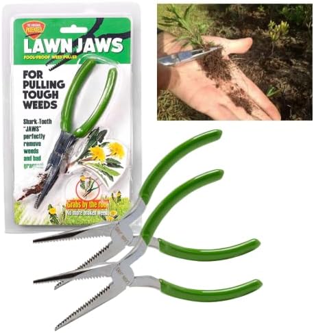 Lawn Jaws Original Shark Tooth Weed Puller Tool 2 Pack, Pulls from the Root by Lawn+Jaws