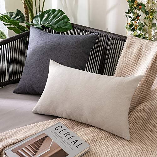 MIULEE Decorative Outdoor Pillow Covers Euro Waterproof 26x26 Dark Grey - Image 2