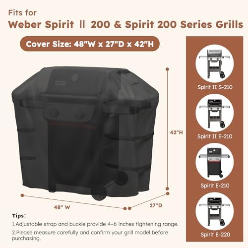 MC. Cover Grill Cover for Weber Spirit 200 Series, Waterproof - Image 2