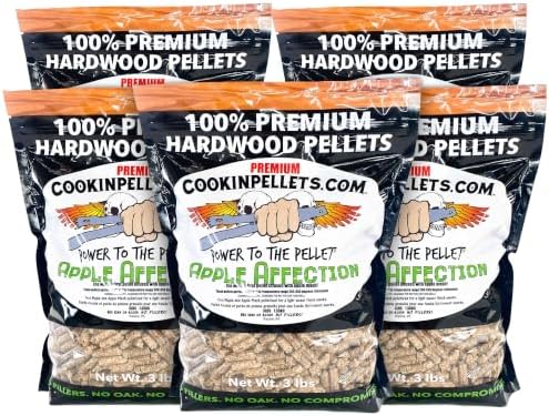 CookinPellets Premium Apple Affection Hardwood Smoking Pellets, 3lb, 5-Pack by Unknown
