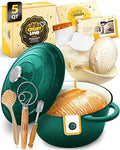 CRUSTLOVE 5 QT Enameled Dutch Oven for Bread Baking with Lid & Baking Set by CRUSTLOVE