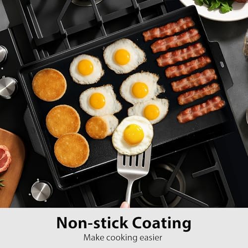 Utheer 25" x 16" Cast Iron Griddle for Gas Grill, Stove Top, Flat Top Pan - Image 6
