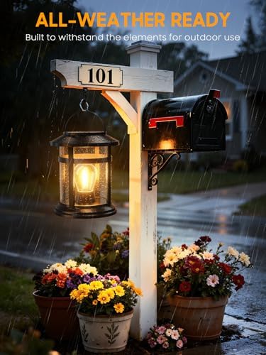 Solar Lantern Outdoor Waterproof, 6 Pack Bright Hanging Solar Lights for Outside Decorative, Upgraded Solar Powered Lanterns LED Lighting for Garden Patio Porch Decor Gifts - Image 5