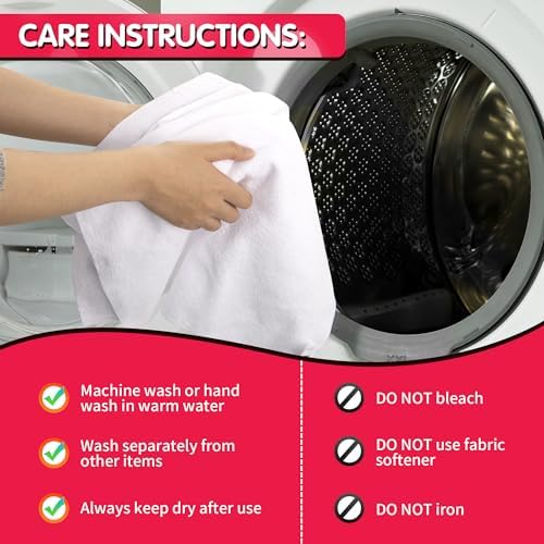 FIXSMITH White Microfiber Cleaning Cloth, Pack of 100, 11.5"X11.5" Cleaning Rags for Housekeeping and Kitchen, Reusable Shop Towels, Microfiber Towels for Cars, Lint Free, Scratch-Free - Image 7