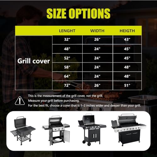 YSPACE 52 Inch Grill Cover Heavy Duty Waterproof for Weber Spirit 300 - Image 7