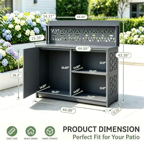 Outvita Outdoor Storage Cabinet PVC 2-in-1 Workstation - Image 6