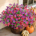 Daisy Artificial Flowers for Outdoors Decor, 12 Bundles Faux Daisy with Eucalyptus Fake Plants Greenery UV Resistant Look Real Colorful Faux Flowers for Outside Planter Porch Patio Yard Gardens, Mix by florisso