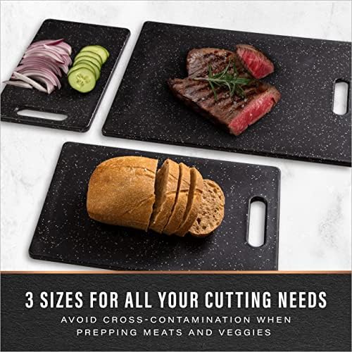 BINO Cutting Board - 3-Piece Chopping Boards | BPA-Free Plastic, Durable, Multipurpose, Dual-Sided, Dishwasher Safe, Easy to Clean | Charcuterie Accessories | Home & Kitchen Utensils - Image 3