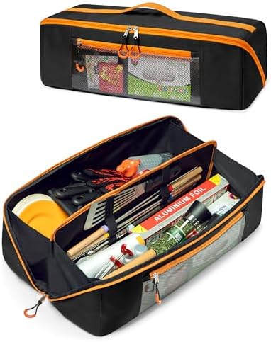 Marscamd 22” Grill Tool Storage Bag with Dual Inner Compartments, Black by Marscamd