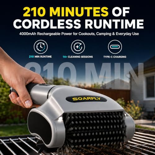 Electric Grill Brush, High-Torque 800 RPM Cordless Power BBQ Cleaner - Image 3