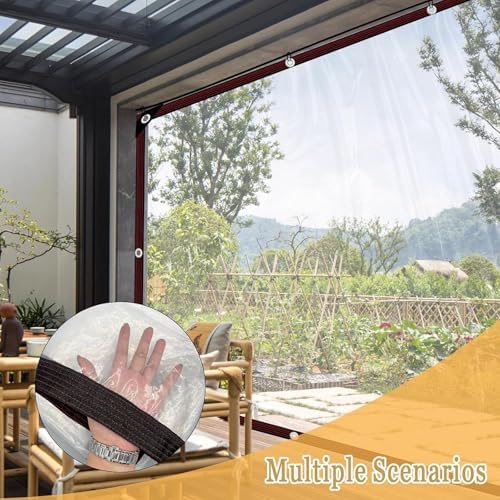 Clear Tarps Heavy Duty Waterproof 6x8 FT - Greenhouse Plastic Tarp Sheeting, Poly Tarp for Garden - Rainproof Covering for Outdoor Plants Balcony Tent Gardening Chicken Coop Protection - Image 4