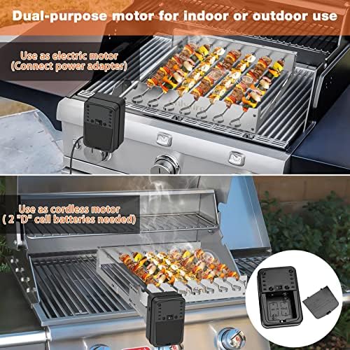 onlyfire Stainless Steel Electric Skewer Turner Rotated Shish Kabob Set - Image 5