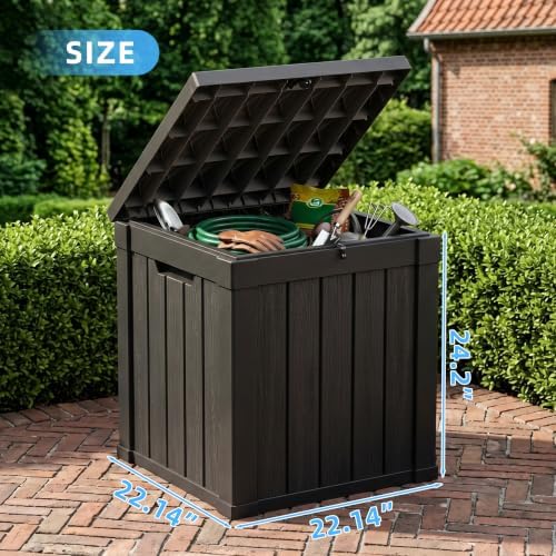 PatioZen 50 Gallon Resin Deck Box, Lockable Outdoor Storage Box for Patio Cushions Storage Furniture, Garden Tools, Pool Supplies, Weatherproof and UV Resistant (Black) - Image 5
