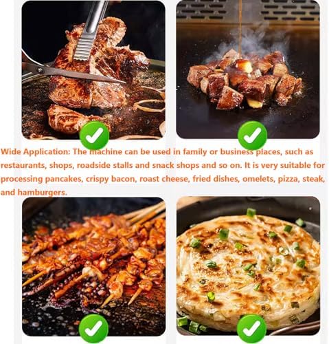 WYDDARY 2000Pa Stainless Steel Natural Gas Grill Griddle Commercial Home Camp Countertop Flat Cooking Griddle Grill 2 Burners Adjustable Temperature Control 122°F-572°F - Image 4