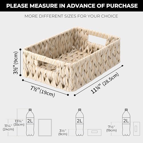 GRANNY SAYS Wicker Baskets for Organizing, Shallow Storage Bins, 2-Pack - Image 4